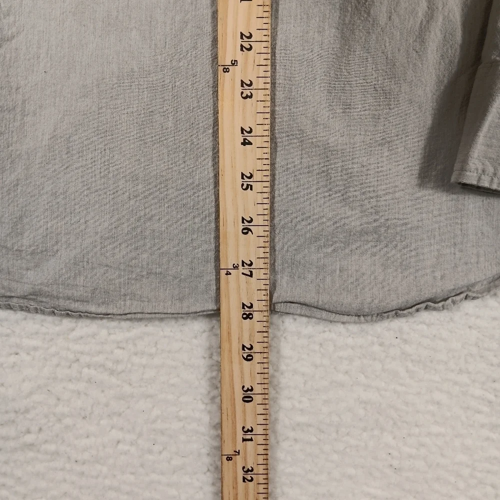 J Crew Shirt Mens Large Gray Chambray Long Sleeve Button Down Office Preppy